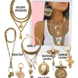 Cherub charm silver and gold